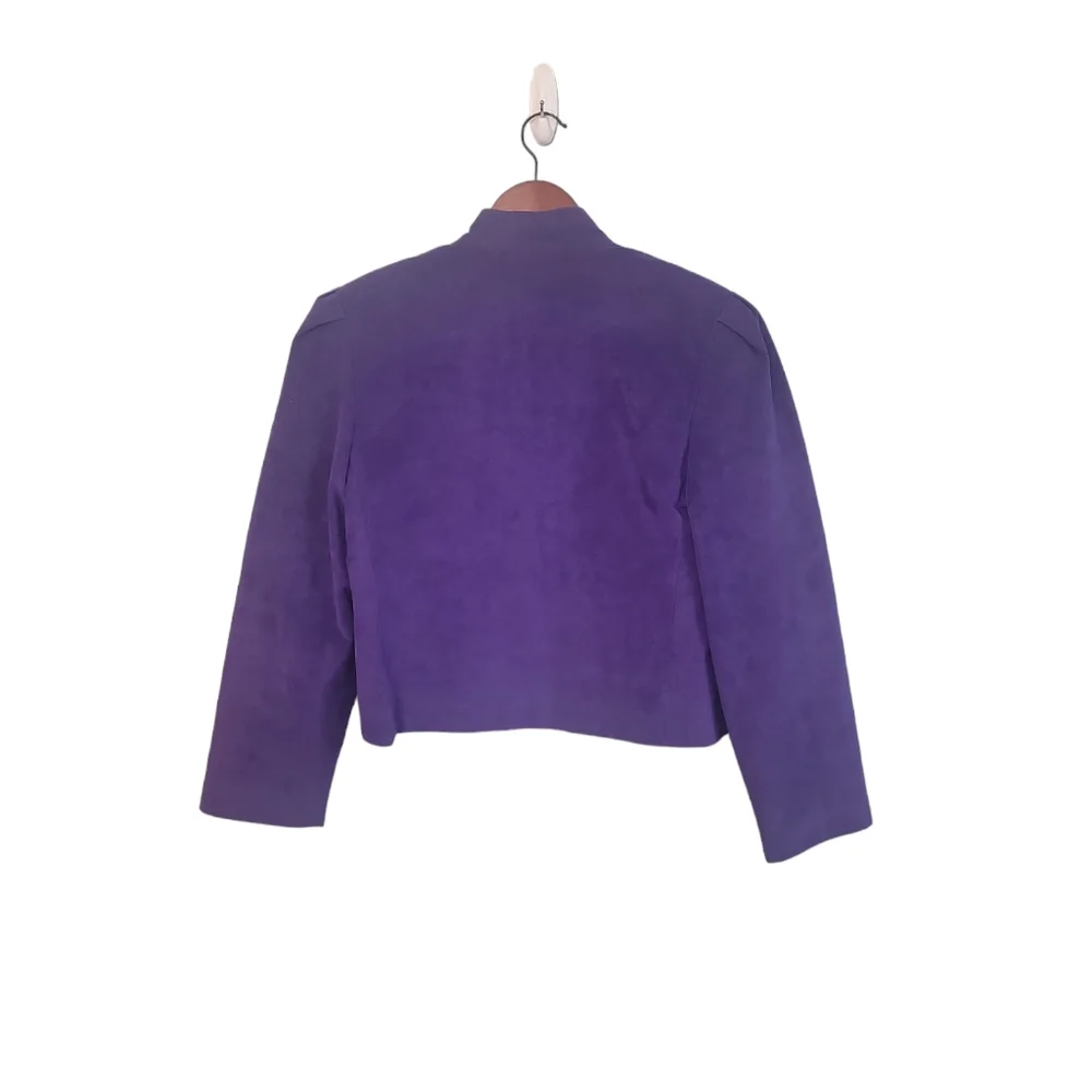 Vintage Samuel Robert By Peter Hatsi Androu Womens Suede Purple Blazer Size 14‎